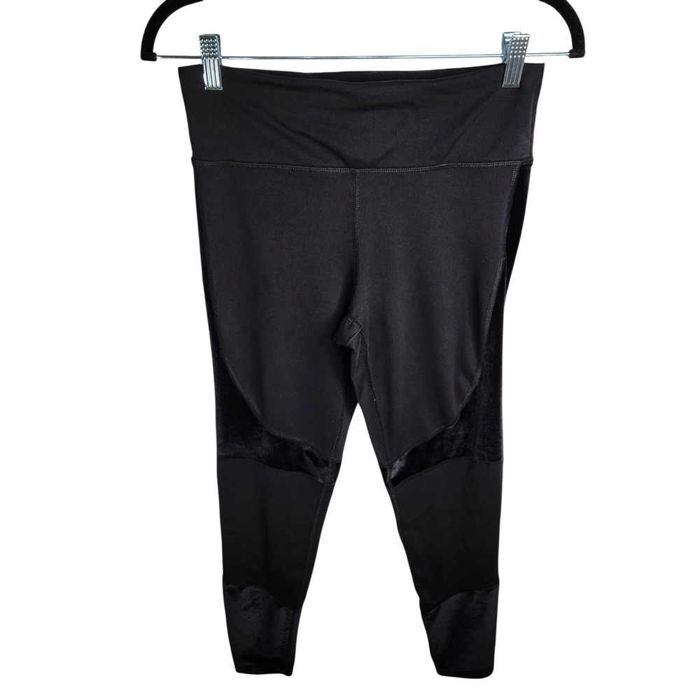ALALA Womens Vamp Tight Size Medium Black‎ Velvet Panel High Rise Pull On Active
